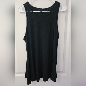 Torrid Black Lace Detail Tank Top